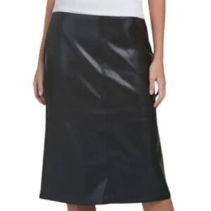 Elie Tahari Vegan Leather Black Pencil Skirt